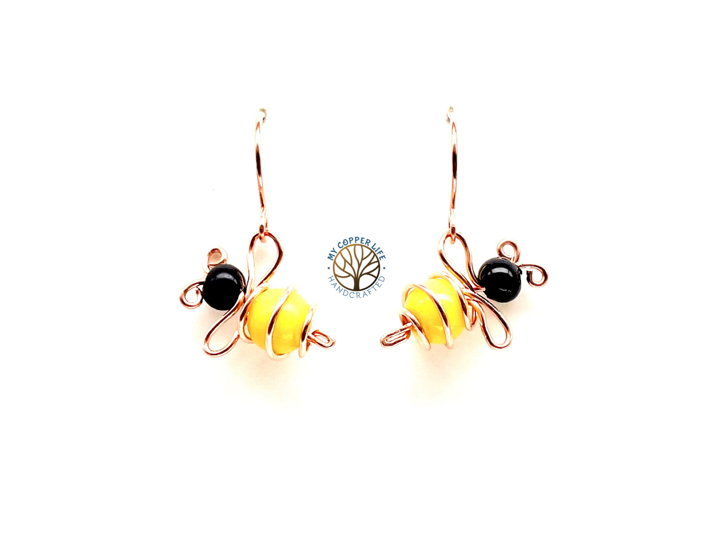 Beaded Honey Bee Earrings
