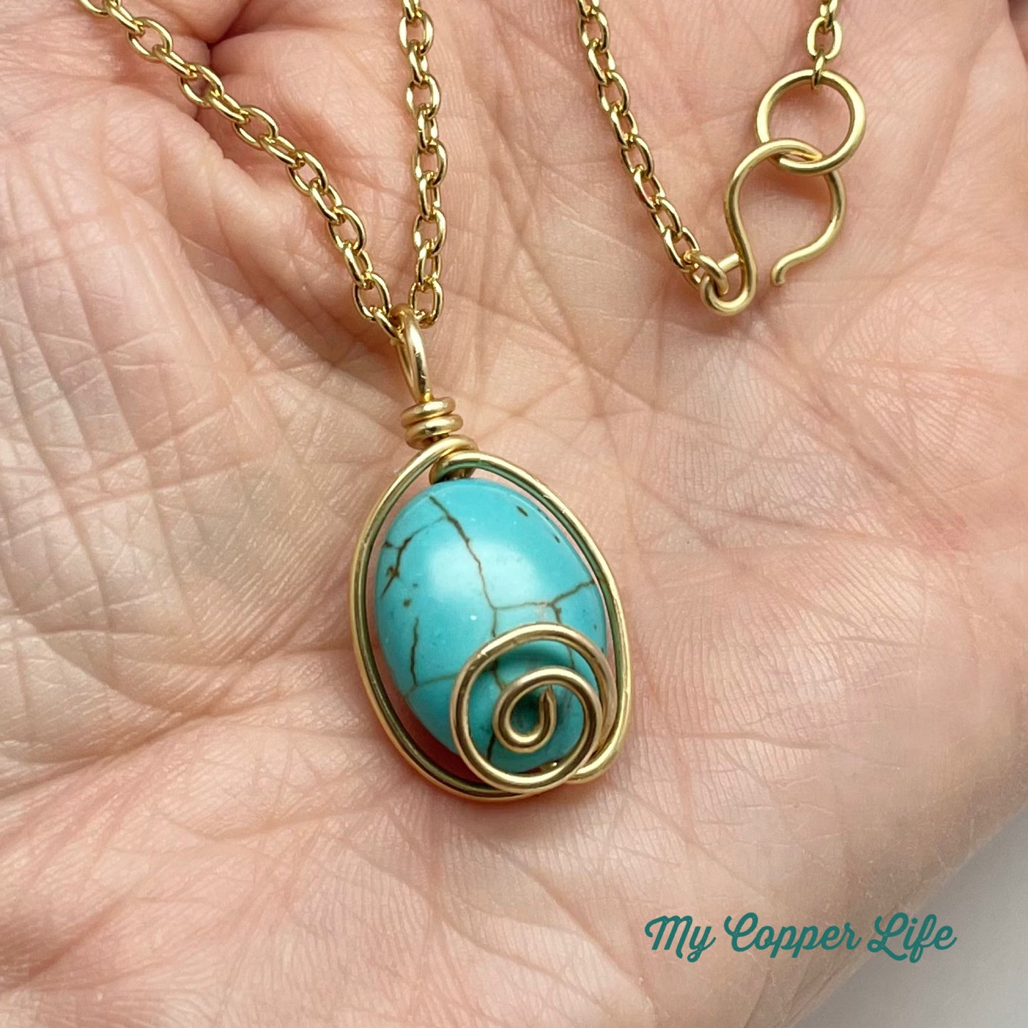 Turquoise Wire Wrap Pendant