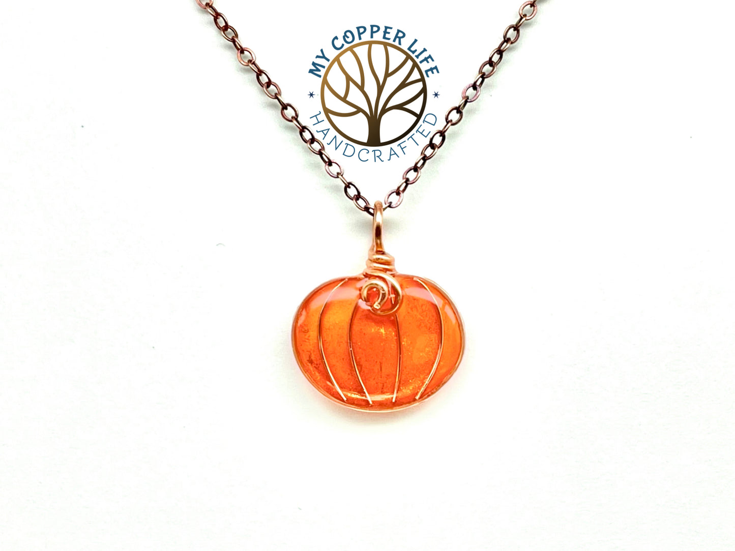 Pumpkin Pendant(Resin and Copper)