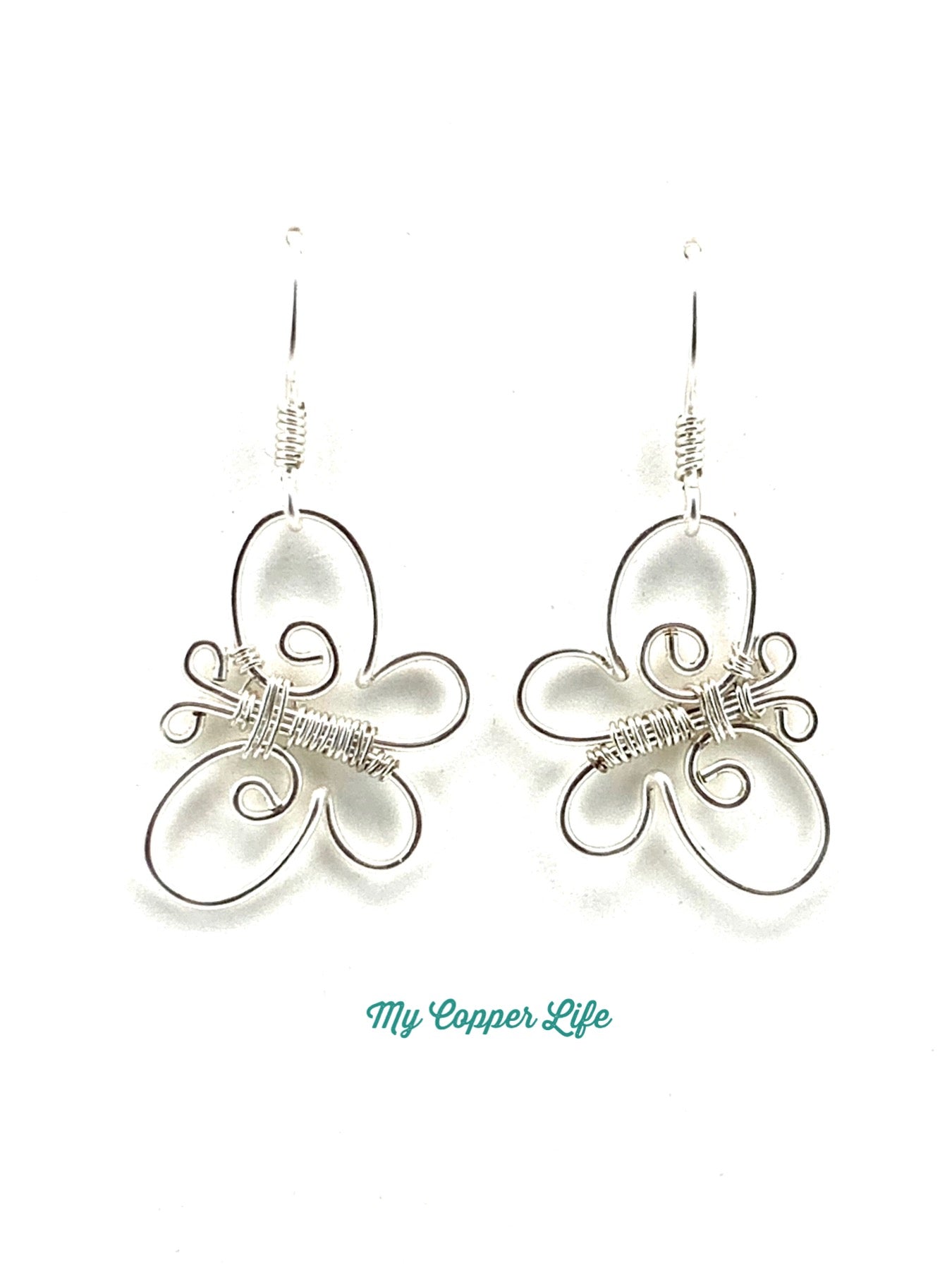 Butterfly Earrings(Silver Plated Copper Wire)
