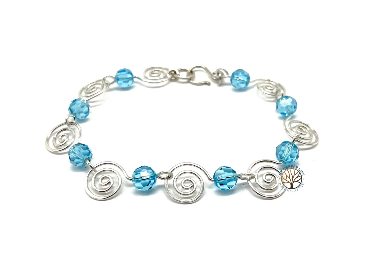 Spiral and Beaded Bracelet