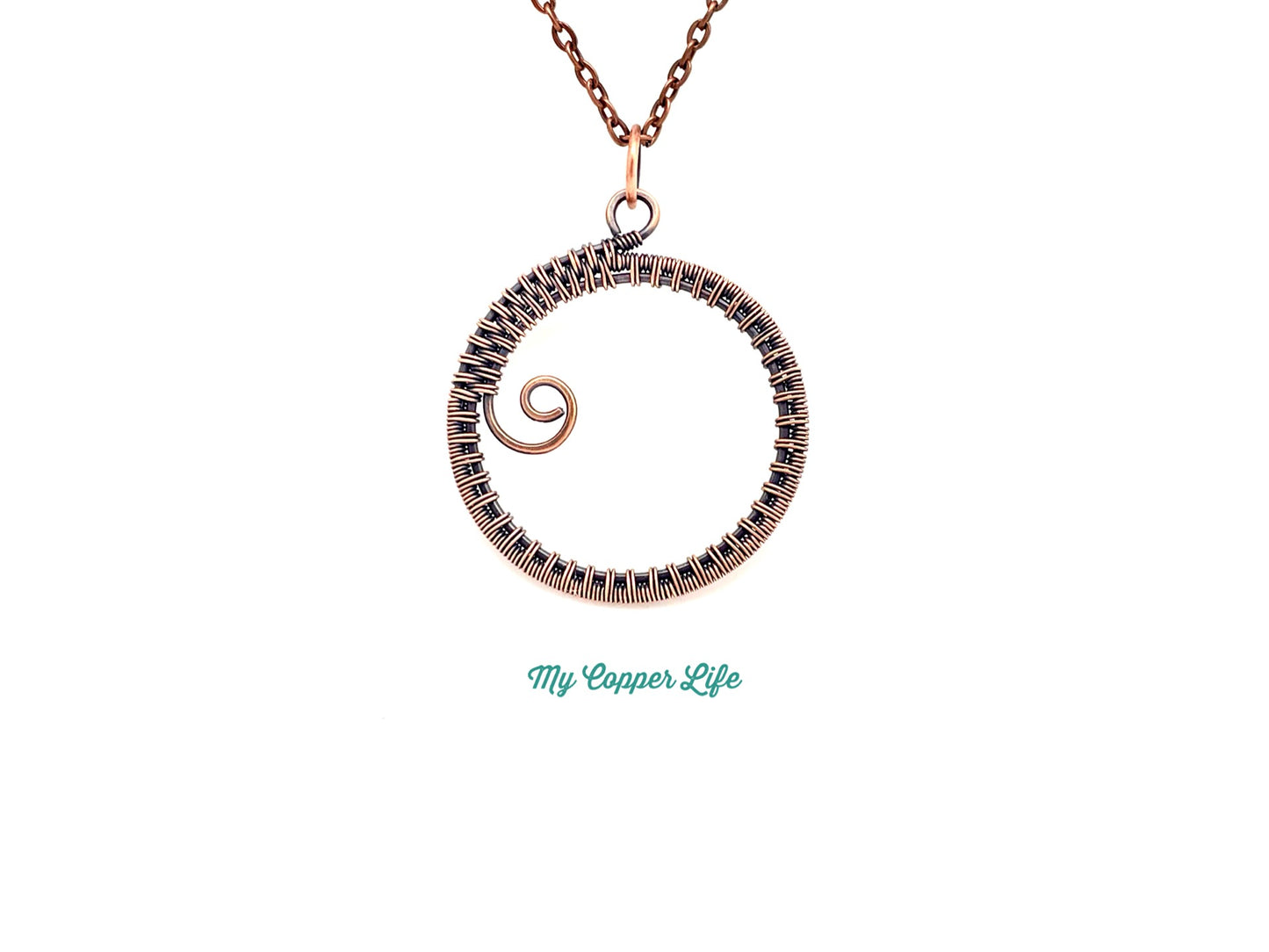 Circle Swirl Pendant Copper