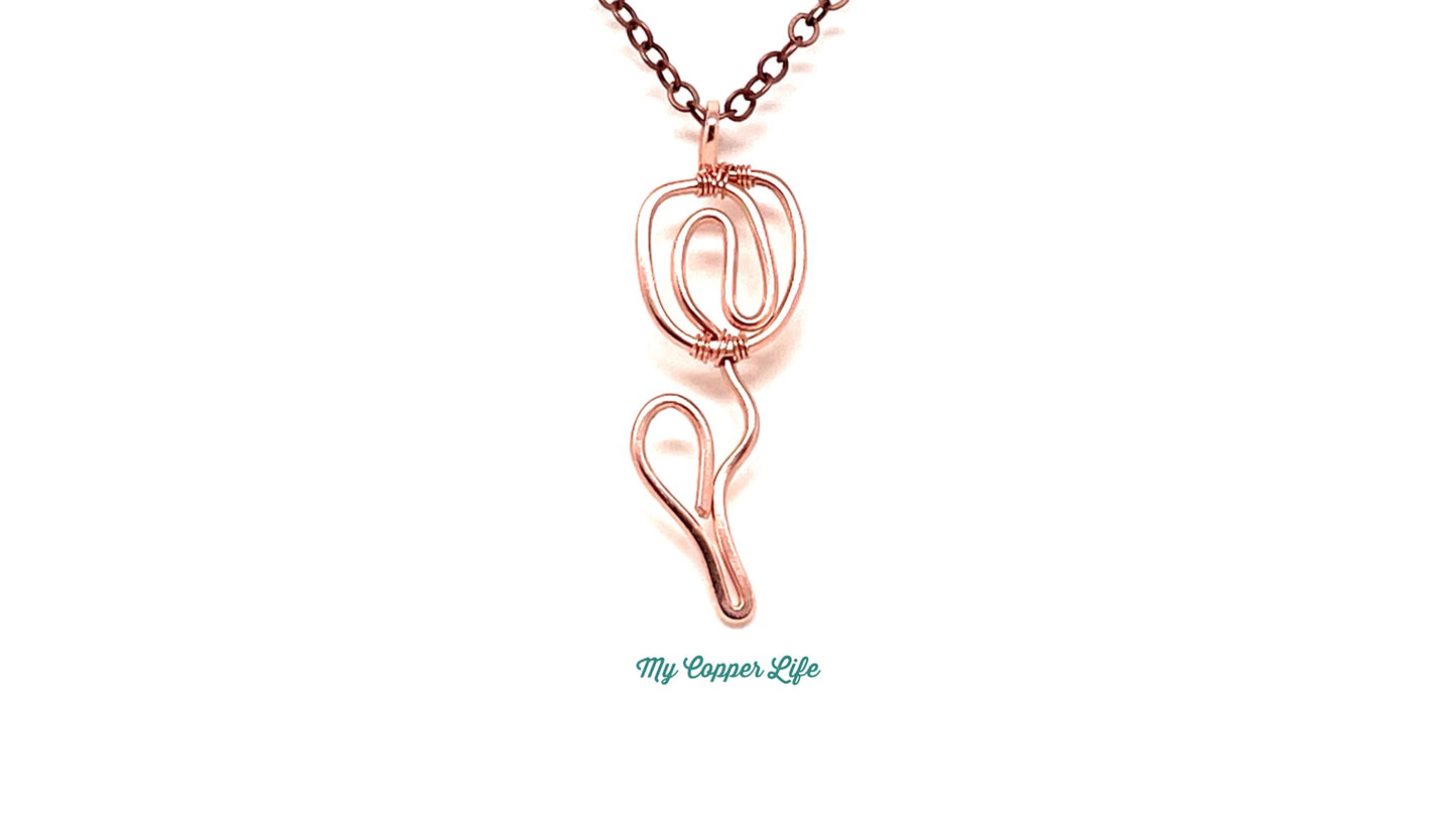 Wire Rose Pendant Copper