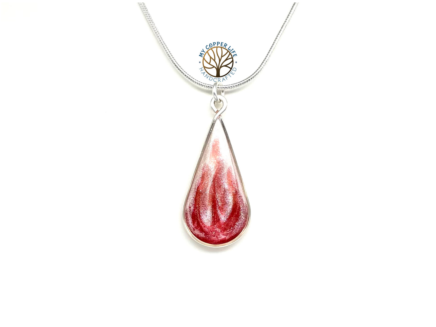Silver Plated Copper Wire Resin Pendant