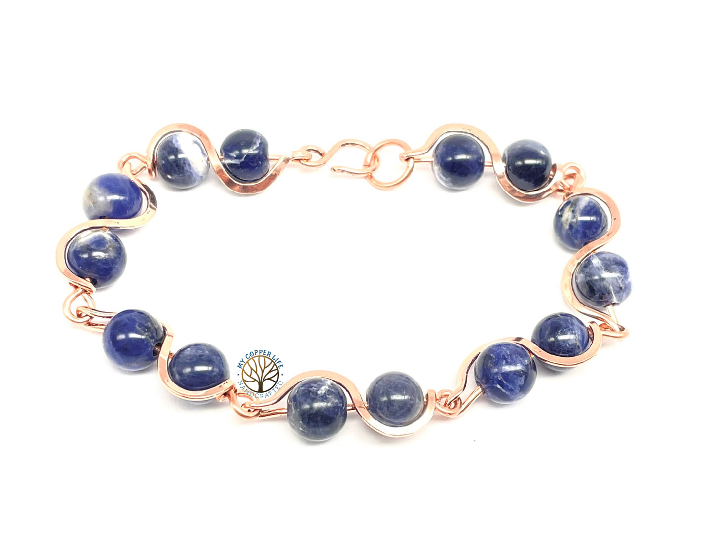 Copper and Sodalite Beaded Bracelet