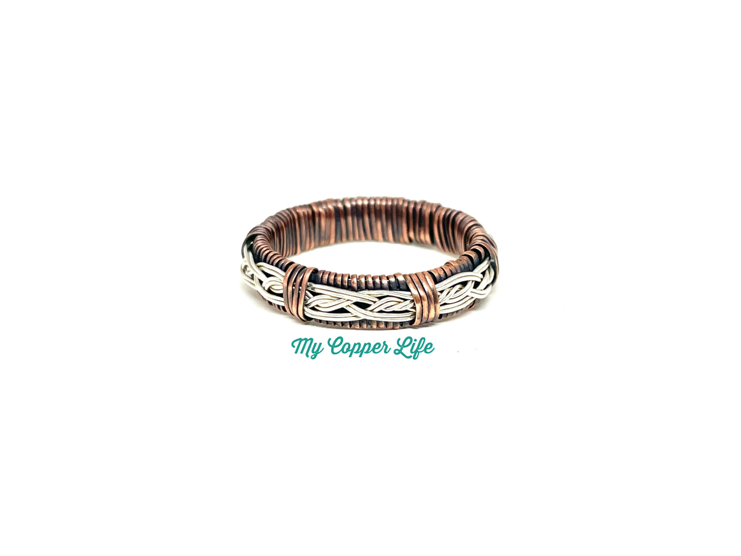 Men’s Braided Ring Copper & Silver