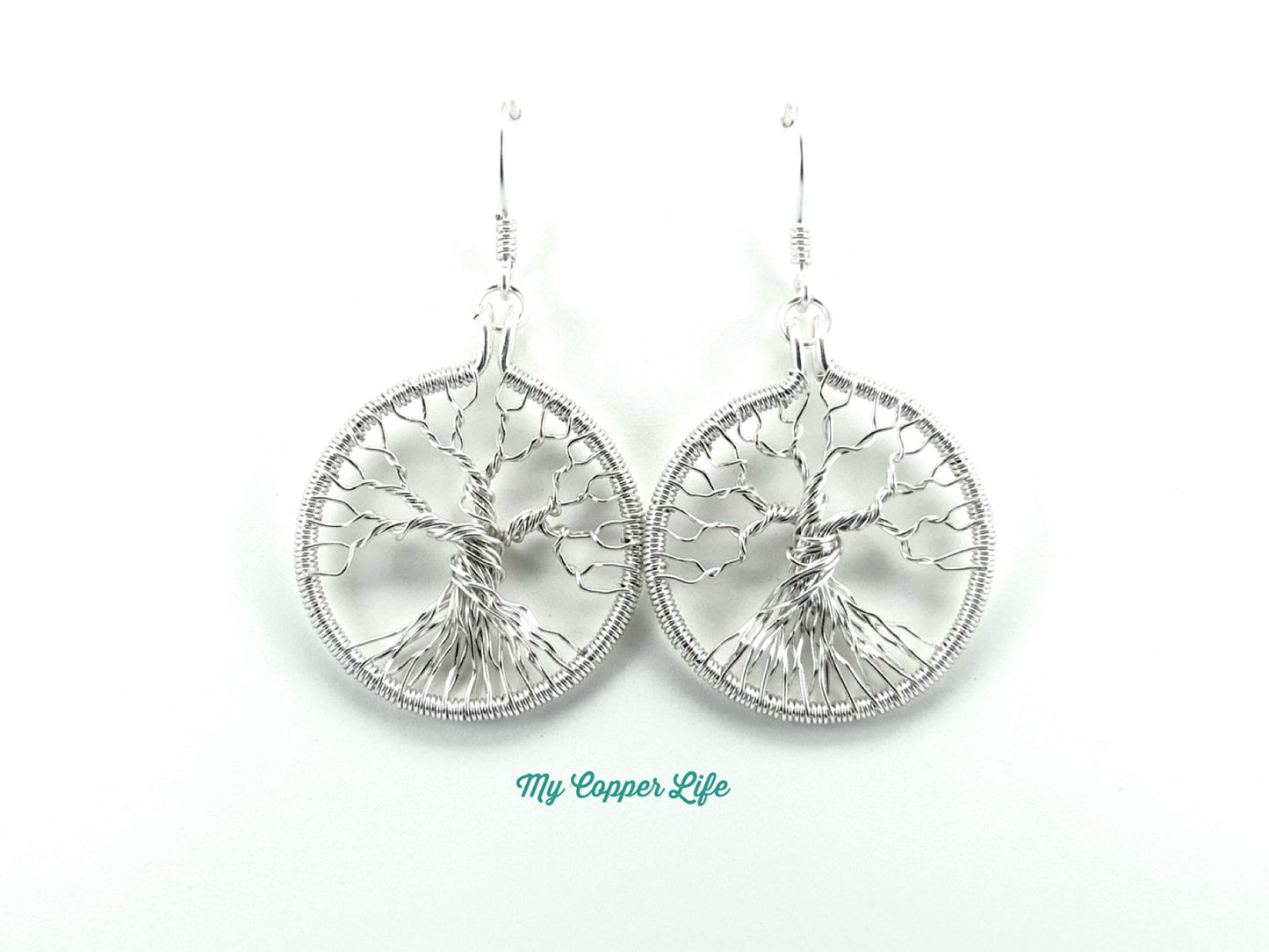 Tree of Life Earrings(Silver Plated Copper Wire)