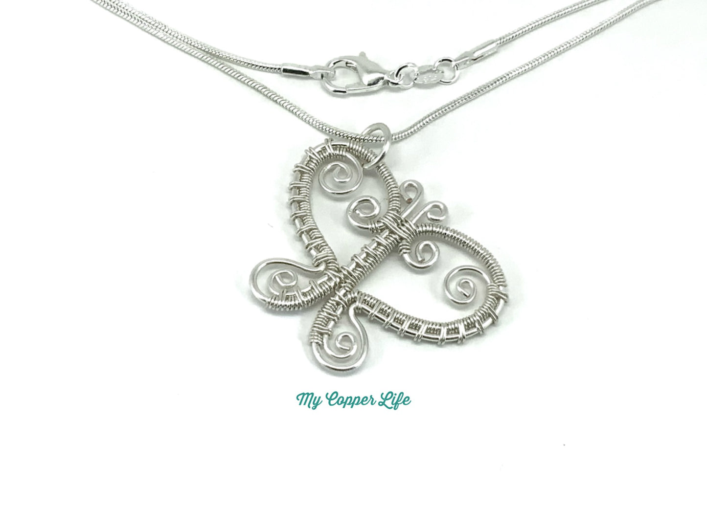 Butterfly Pendant(Silver Plated Copper Wire)