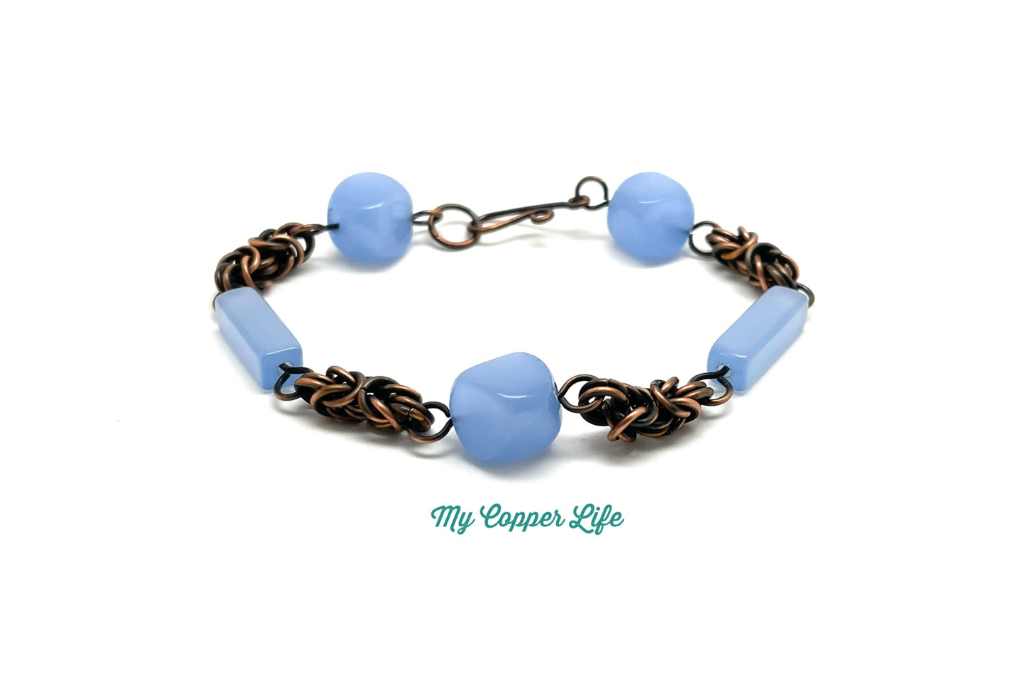 Byzantine Bracelet-Periwinkle Beads(Coper Wire)