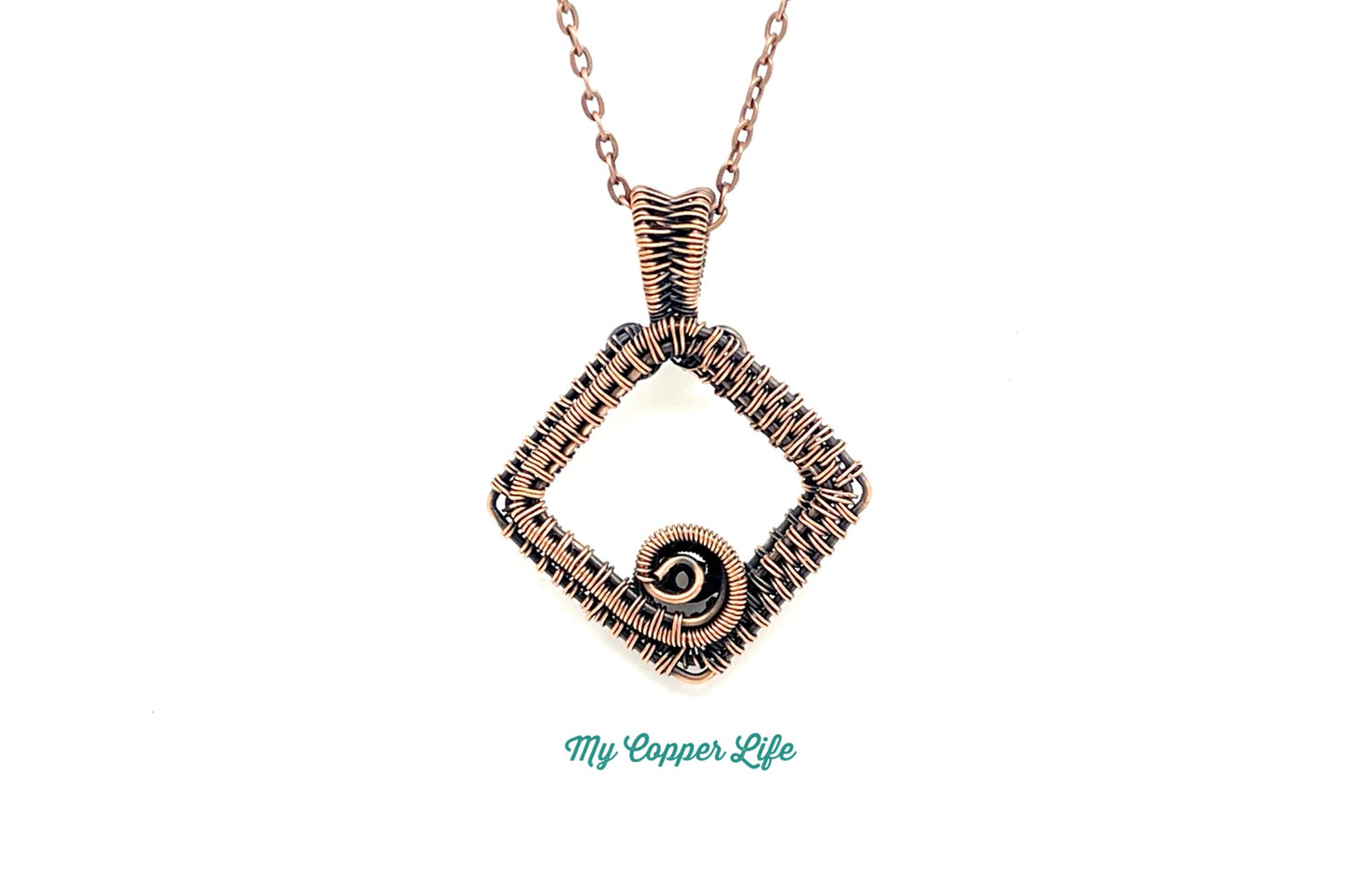 Diamond Pendant-Swirl(Copper Wire)