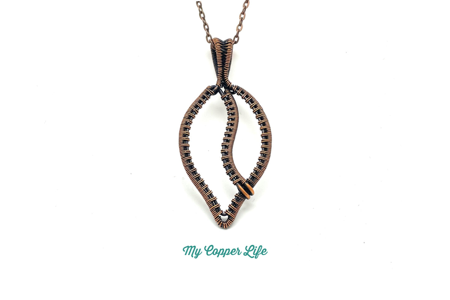 Leaf Pendant-Woven(Copper Wire)