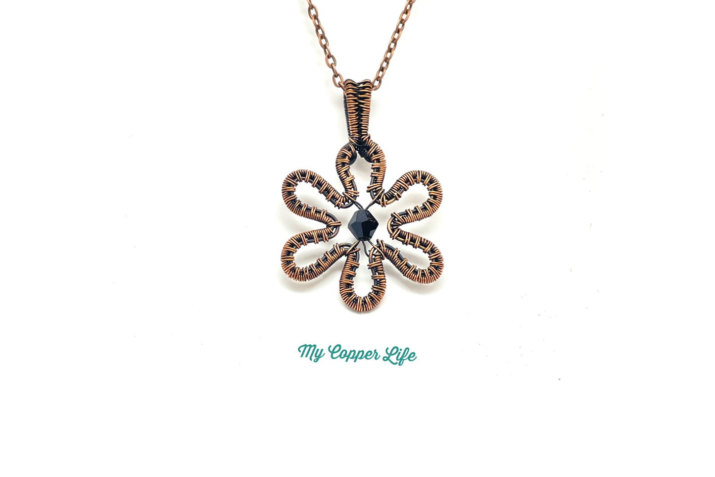 Flower Pendant-Swarovski Crystal(Copper Wire)