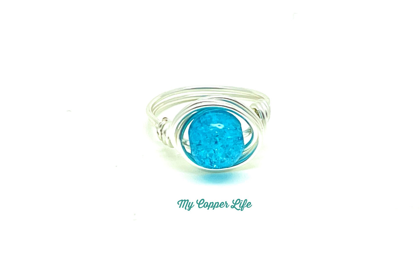 Sparkle Ring-Blue(Silver Plated Copper Wire)