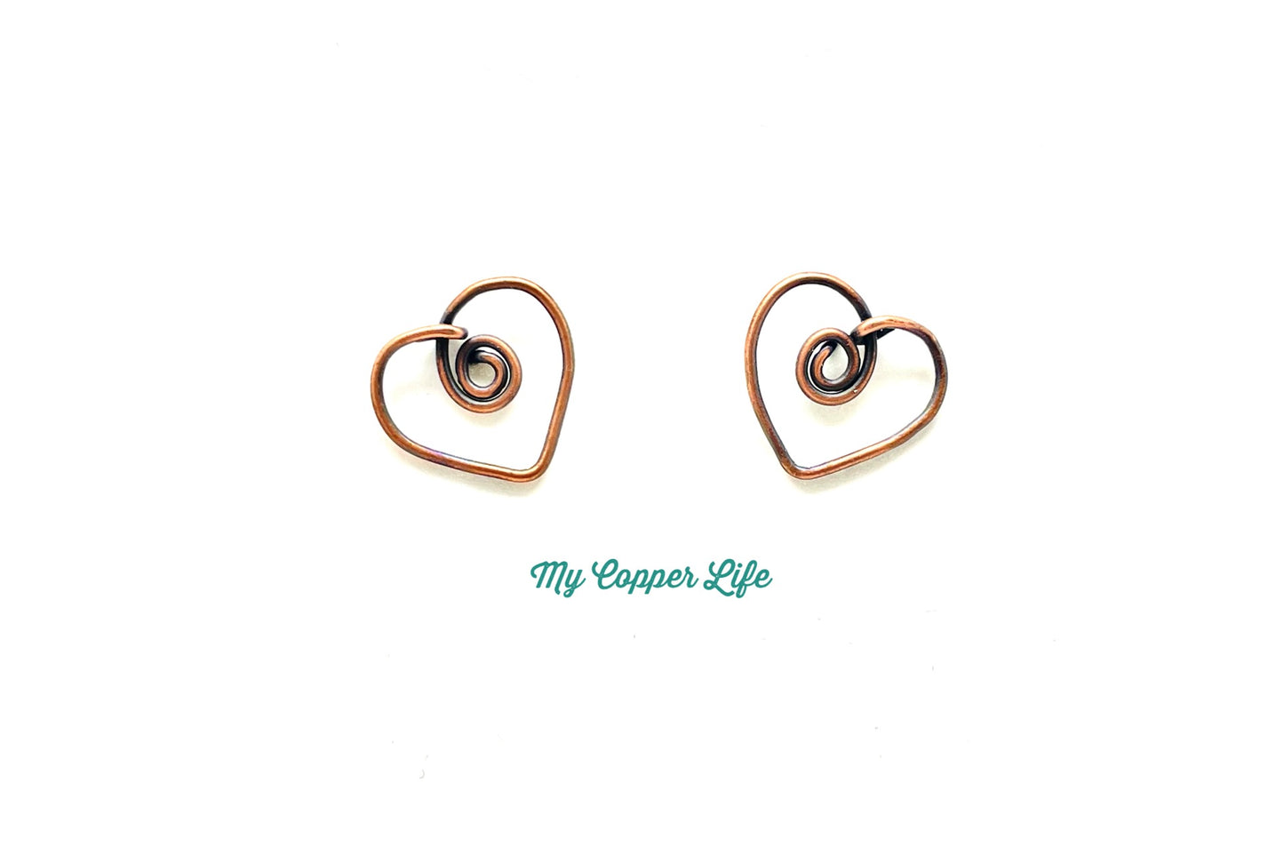 Heart Swirl Earrings Copper