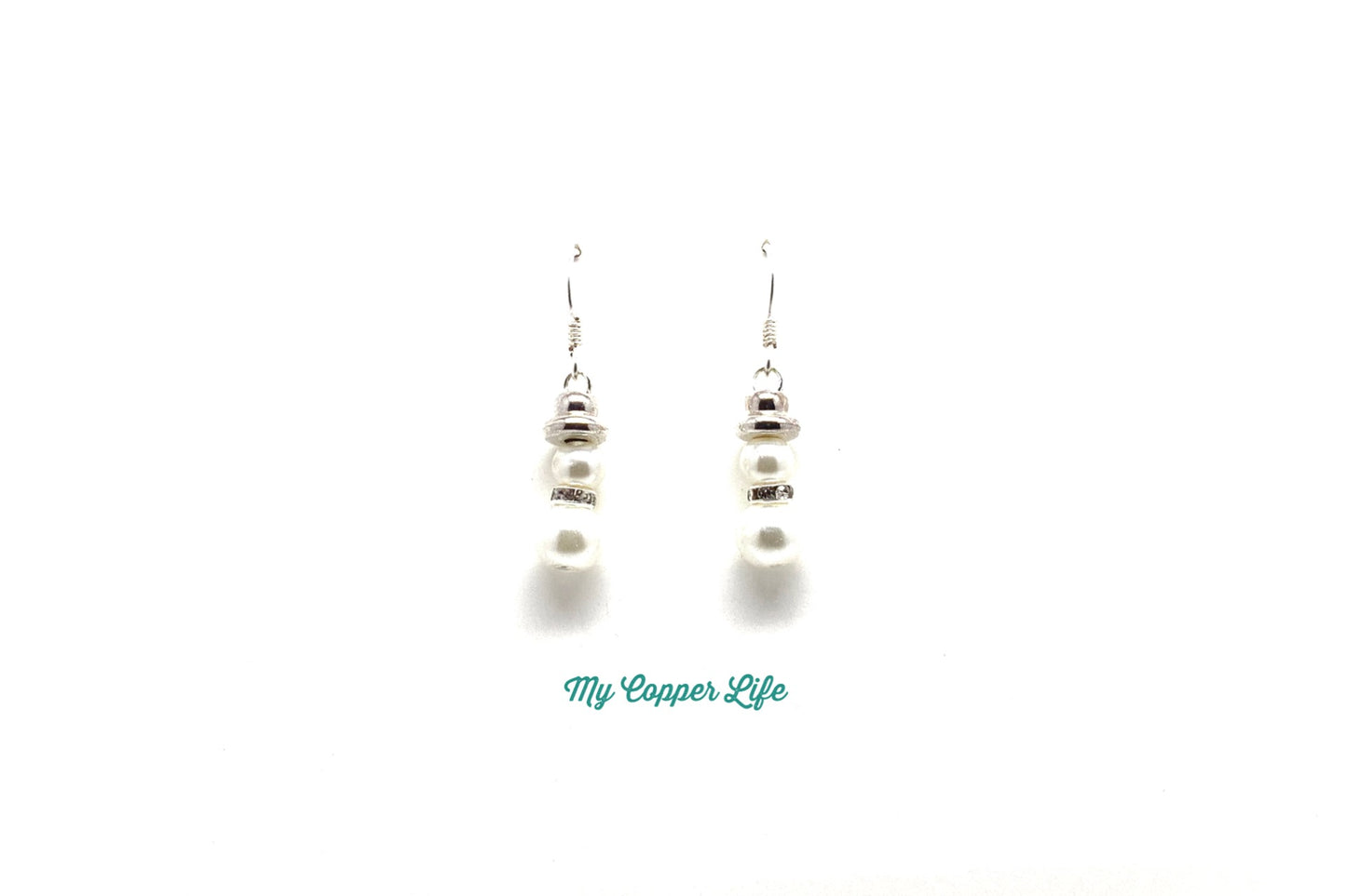 Snowmen Earrings(Silver Plated Copper Wire)