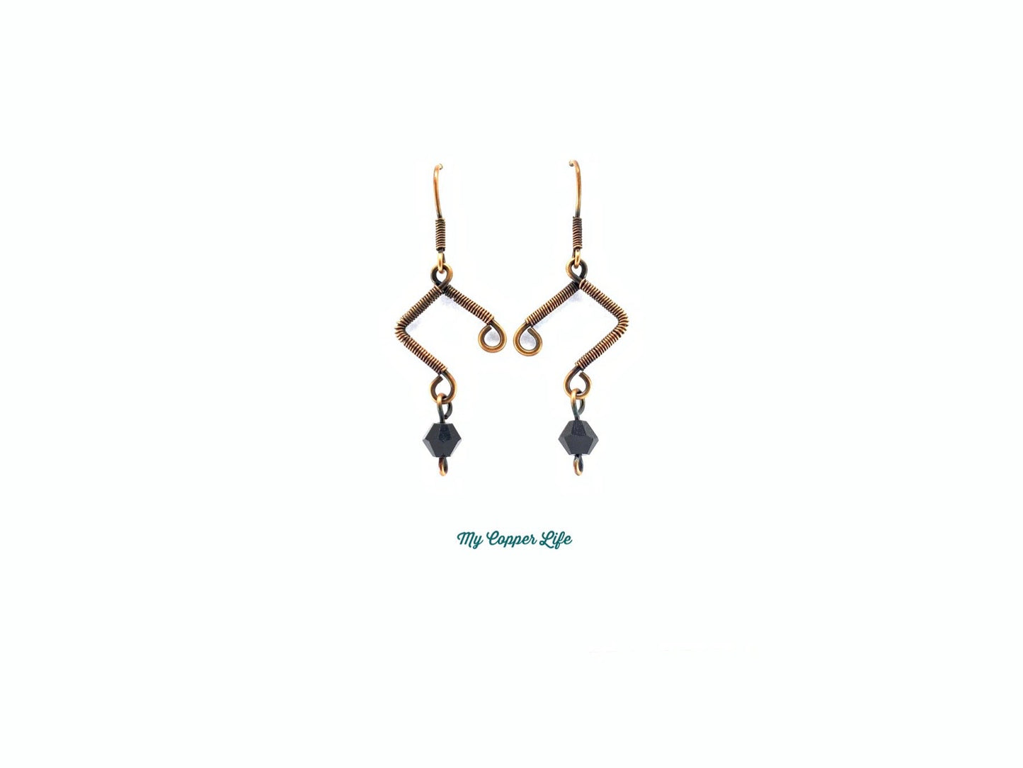 Musical Notes-Swarovski Crystals Earrings(Copper Wire)