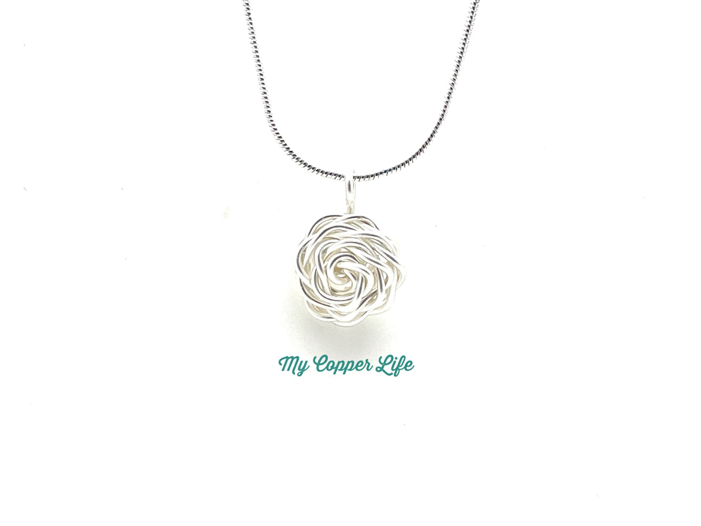 Rose Pendant Silver Plated Copper