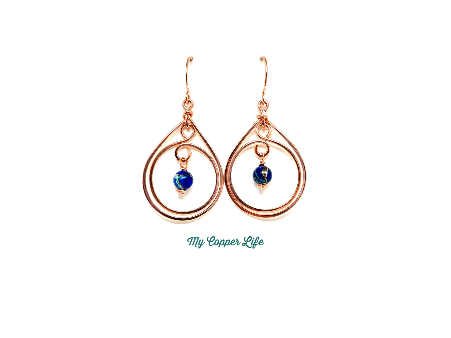 Tear Drop Copper and Jasper Earrings.jpg