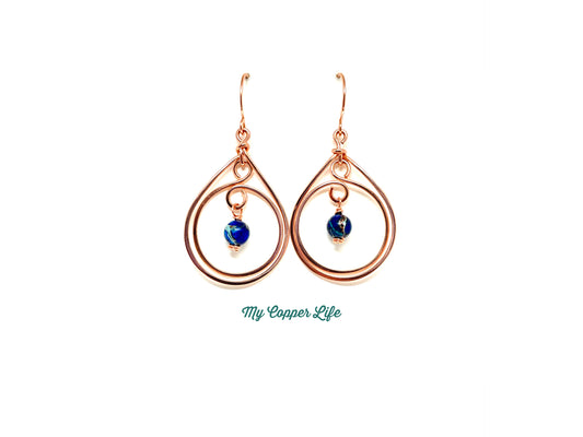 Tear Drop Copper and Jasper Earrings.jpg