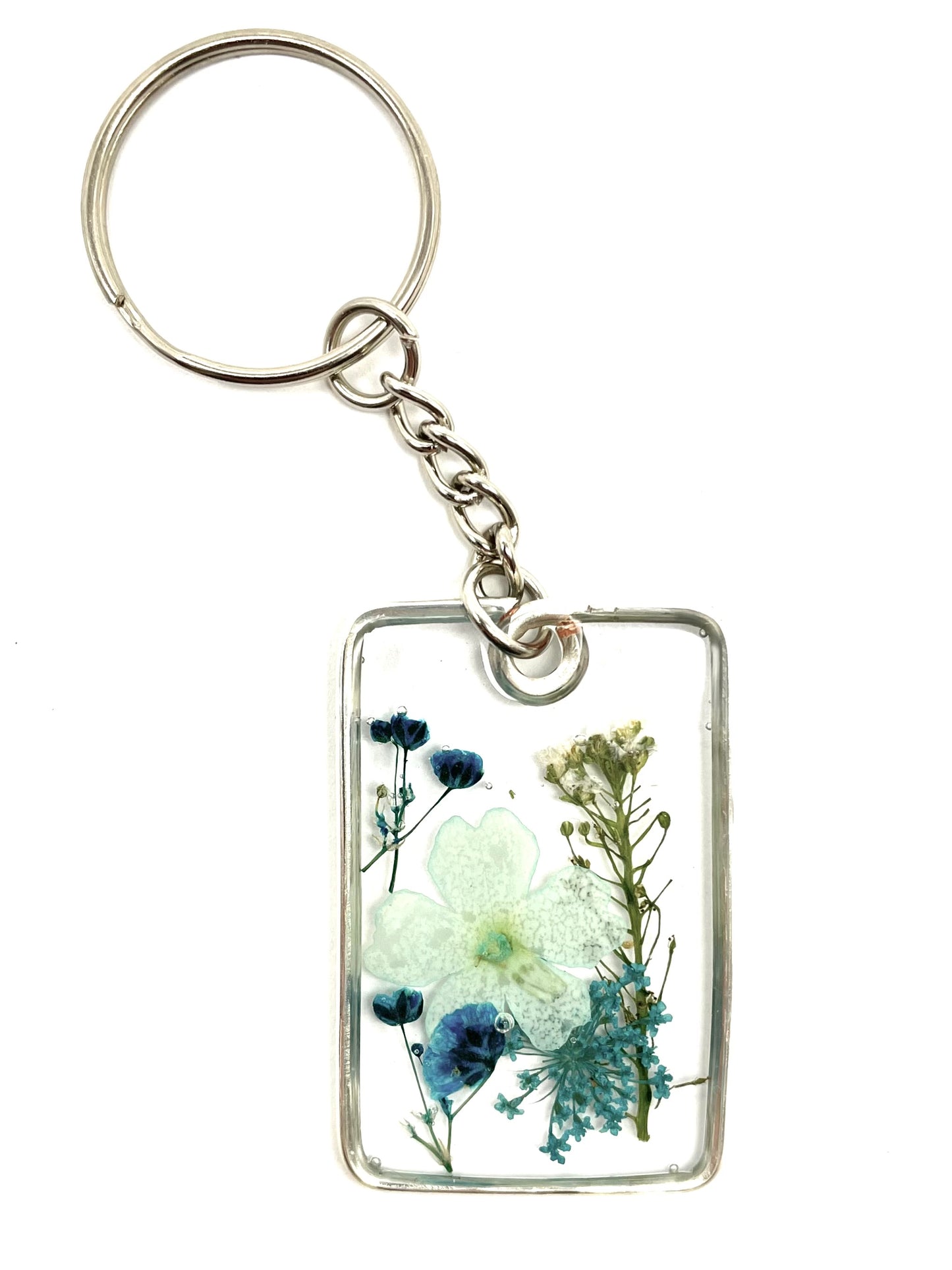 Dried Flowers in Resin Keychain Charms