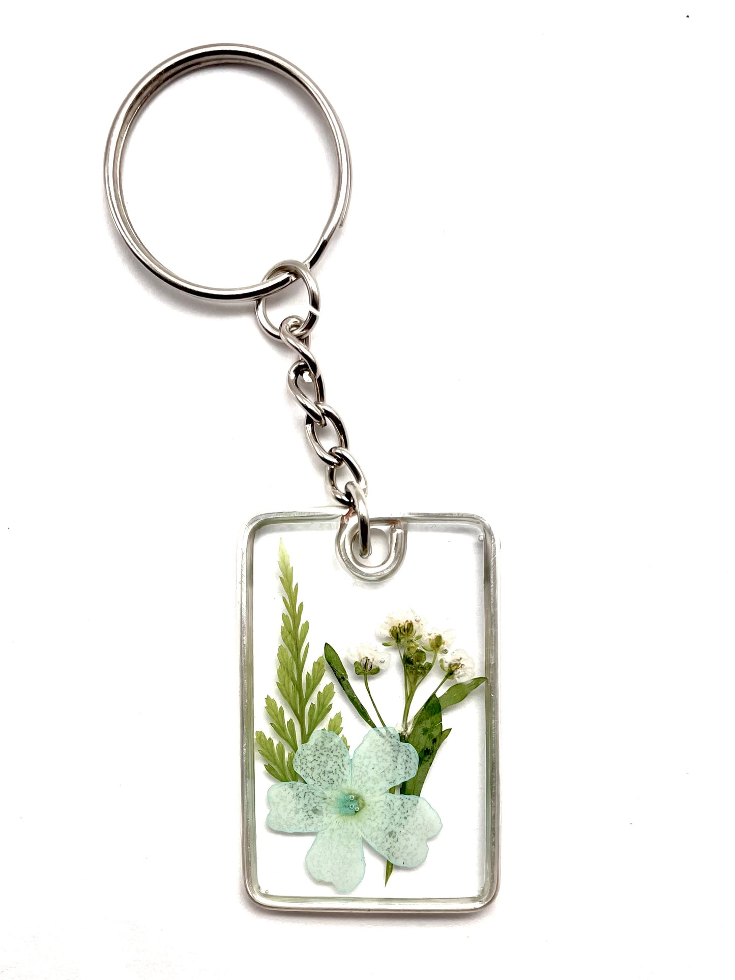 Dried Flowers in Resin Keychain Charms
