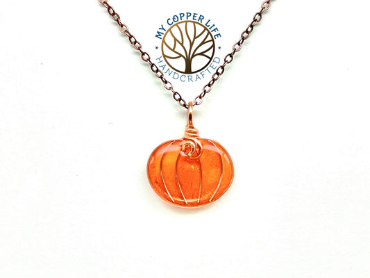 Pumpkin Pendant(Resin and Copper)