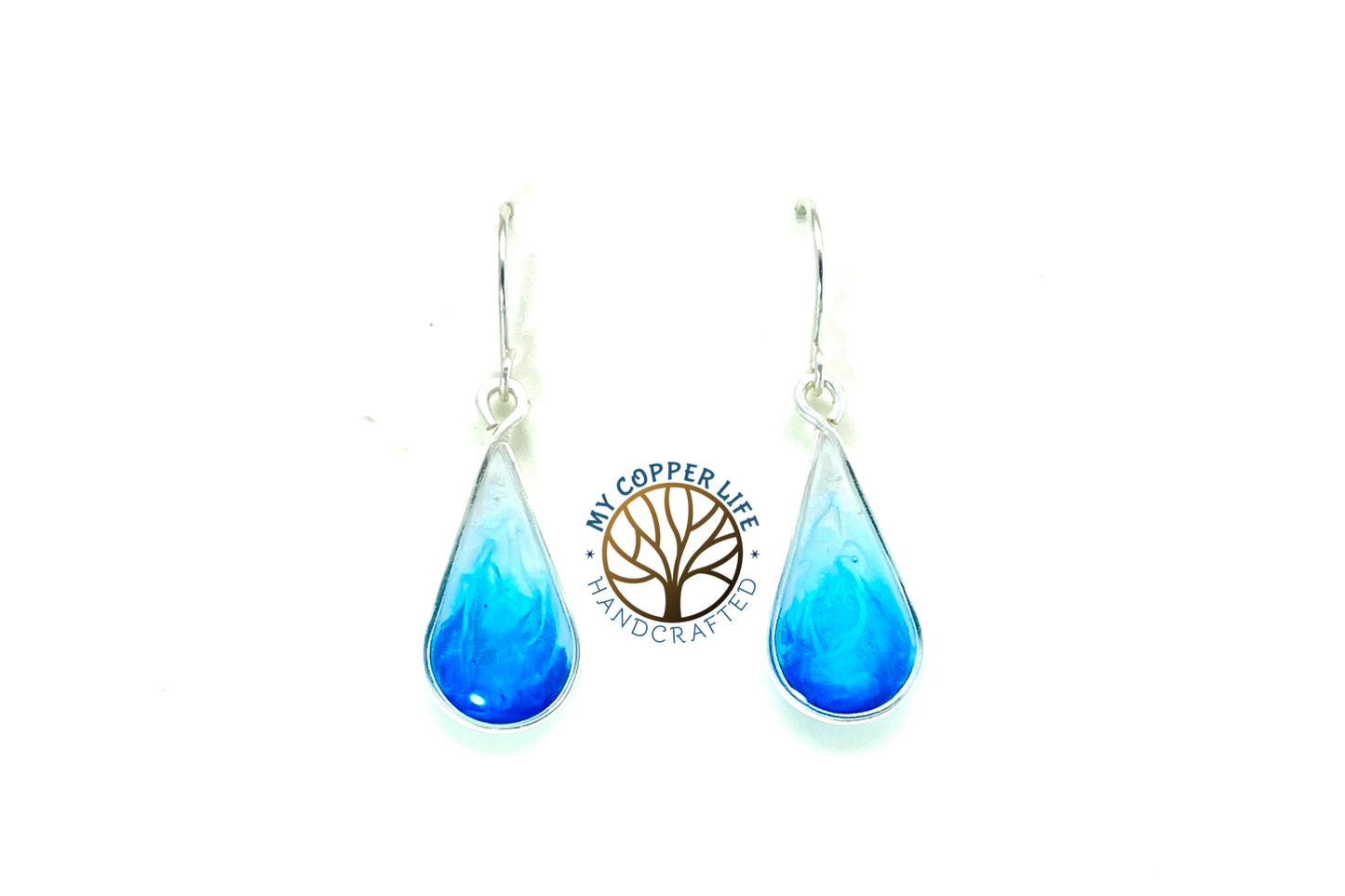Silver Plated Copper wire and Resin Earrings