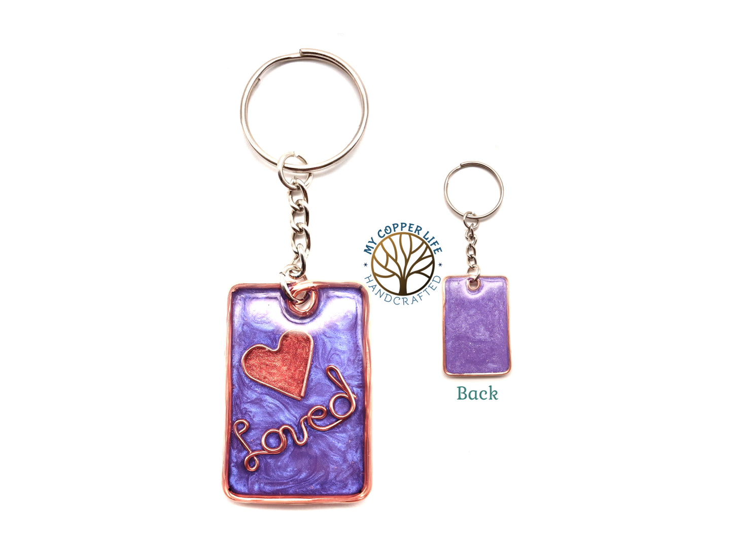 Resin & Copper Wire Keychain(Loved)