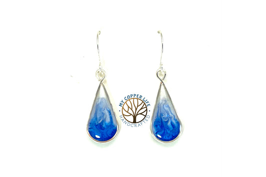 Silver Plated Copper wire and Resin Earrings