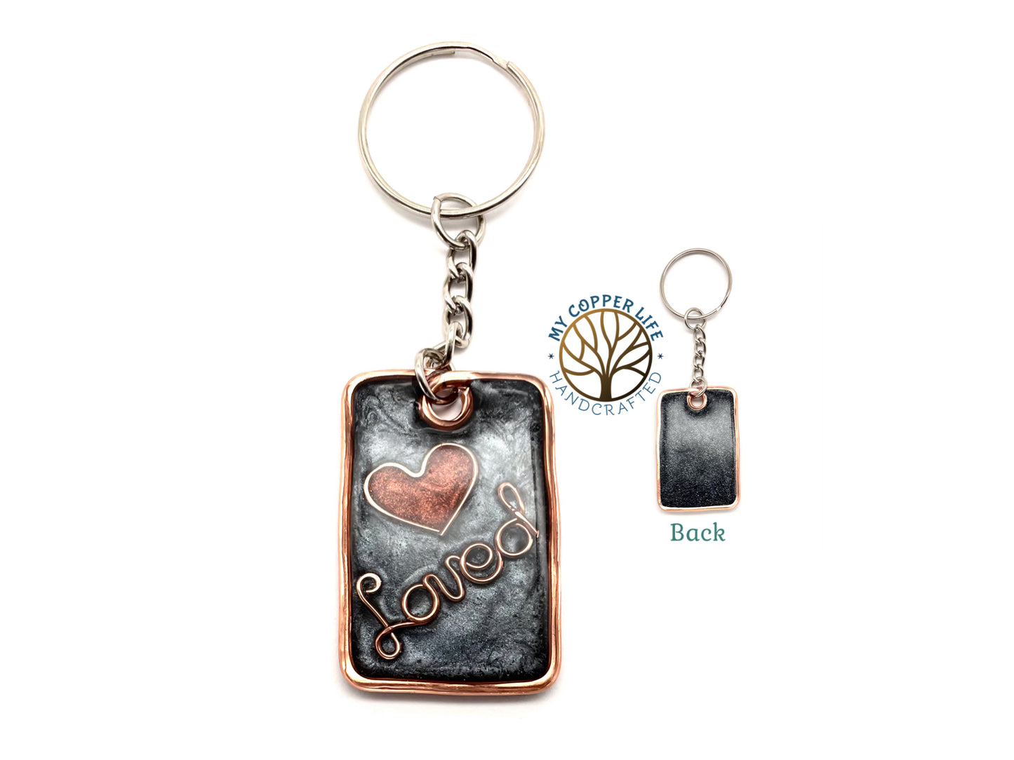 Resin & Copper Wire Keychain(Loved)