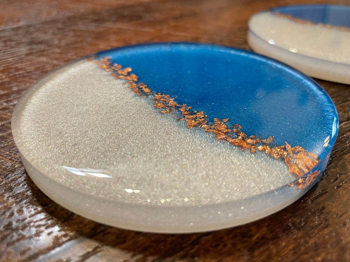 5 Piece Blue/Wht Coaster Set