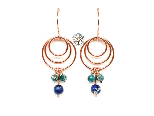 Copper and Imperial Blue Jasper Earrings