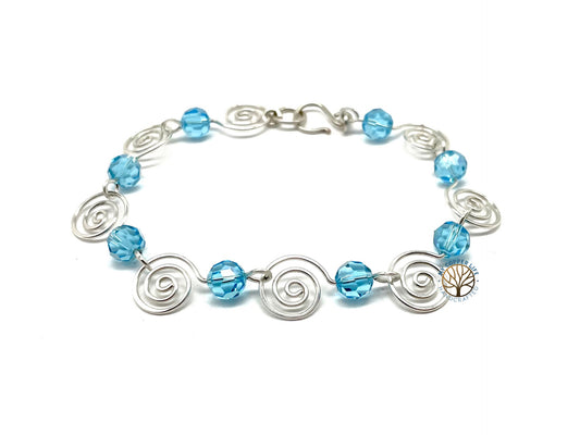 Spiral and Beaded Bracelet