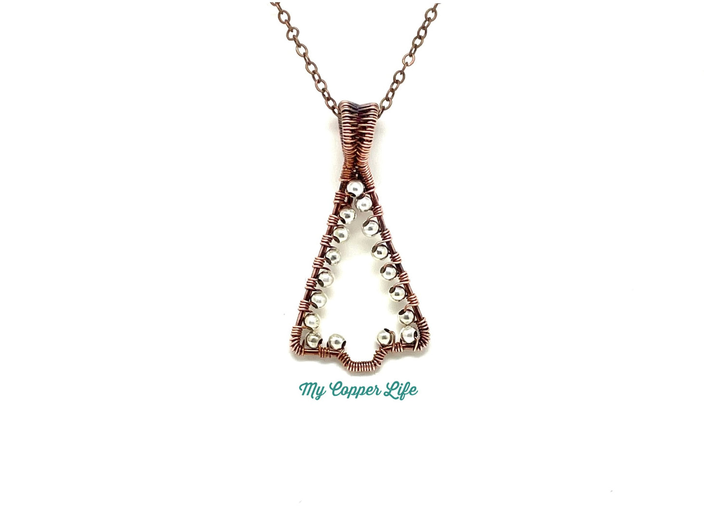 Christmas Tree Pendant-Copper and Silver