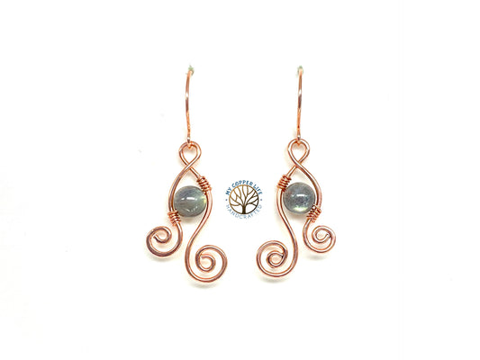 Beaded Copper Wire Earrings