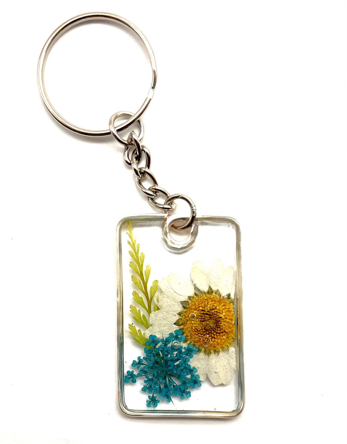 Dried Flowers in Resin Keychain Charms