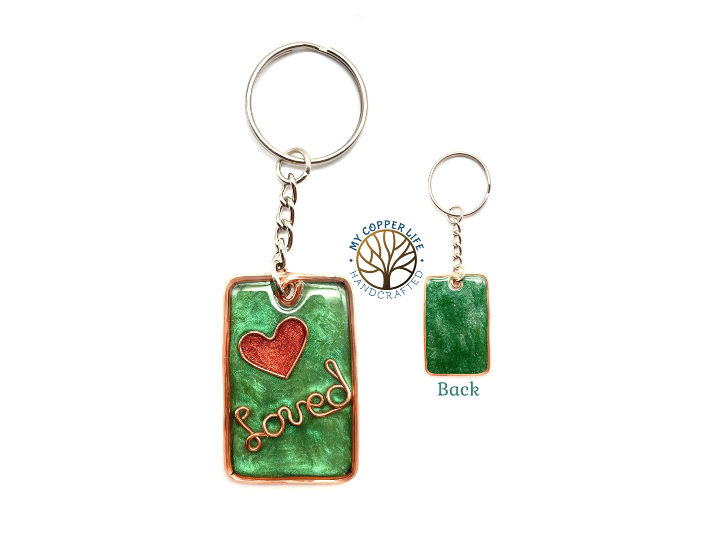 Resin & Copper Wire Keychain(Loved)