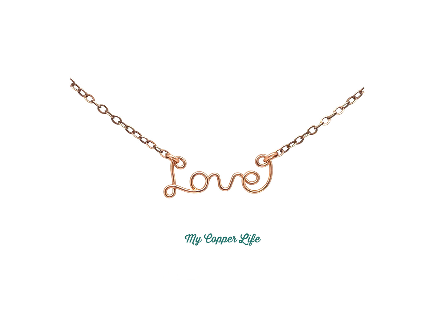 Copper Wire “Love” Necklace