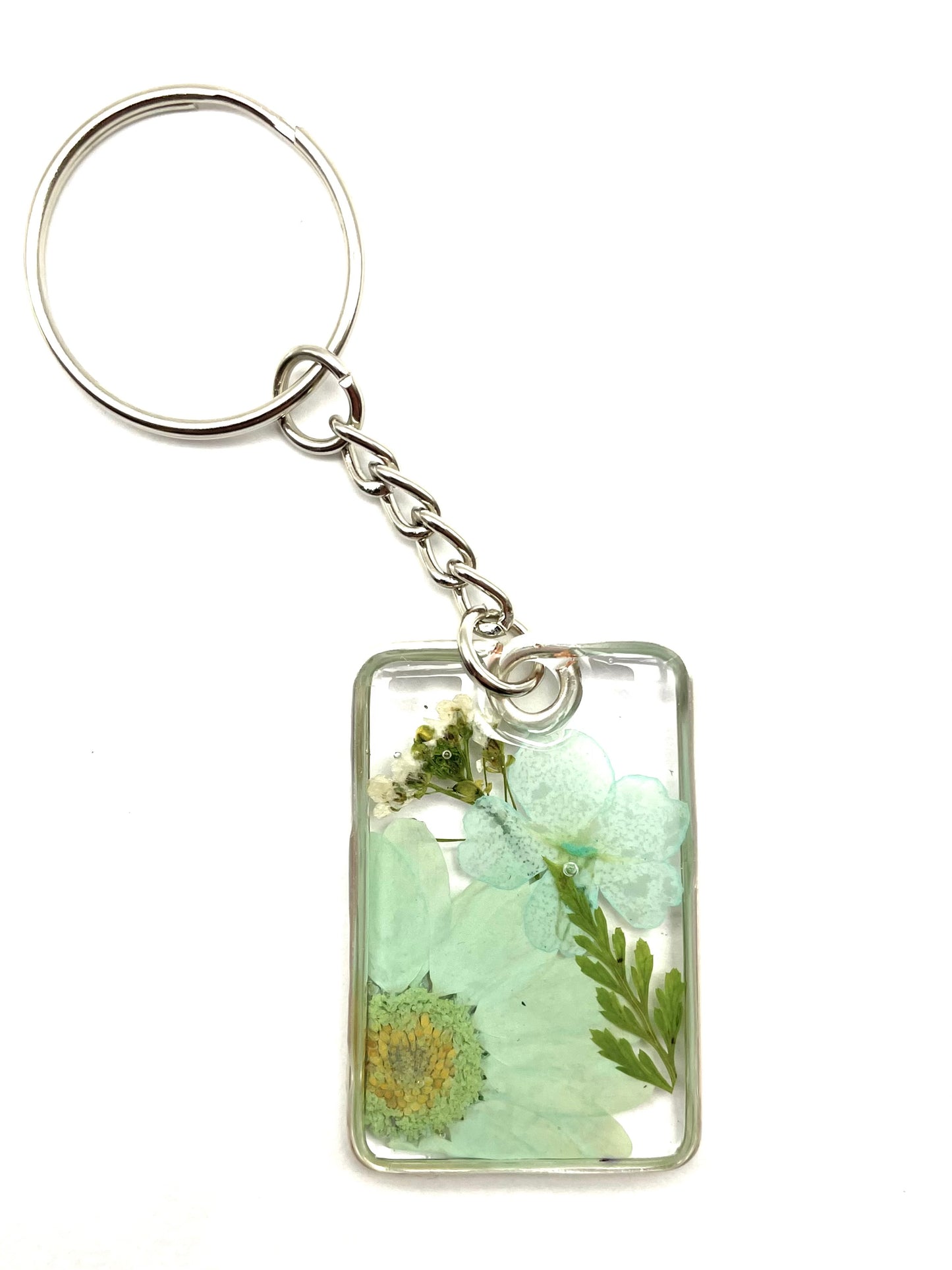 Dried Flowers in Resin Keychain Charms