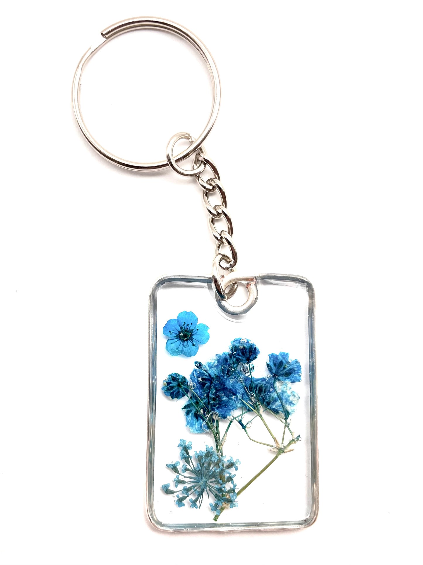 Dried Flowers in Resin Keychain Charms