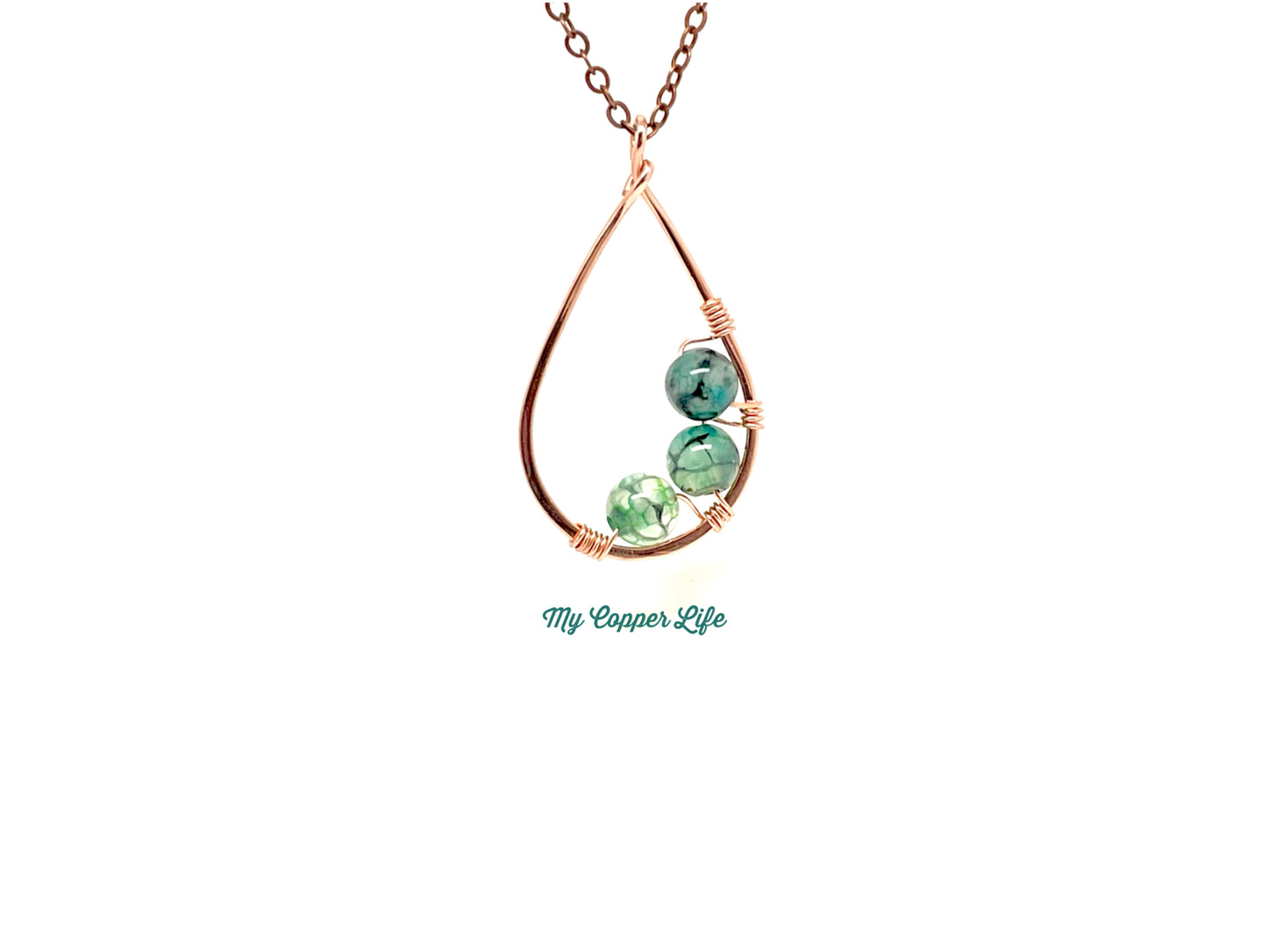 Teardrop Pendant with Dragon Vein Agate