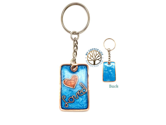 Resin & Copper Wire Keychain(Loved)