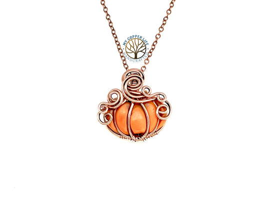 Pumpkin Wire Wrapped Pendant
