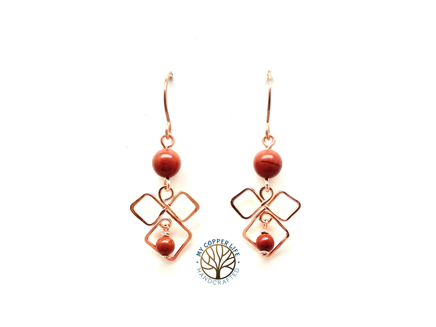 Jasper Fluer de Lis Earrings