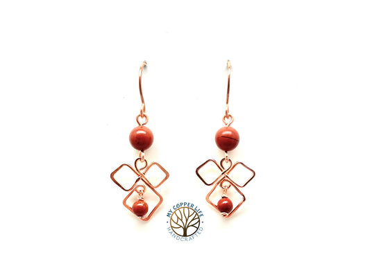 Jasper Fluer de Lis Earrings