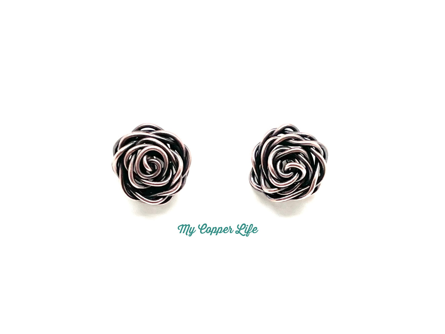 Rose Earrings-Copper