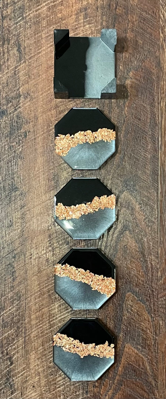 5 Piece Octagon Coaster Set