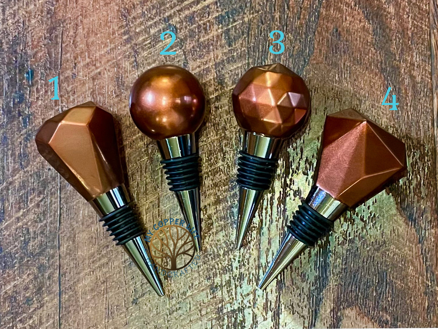 Copper Mica Bottle Stoppers