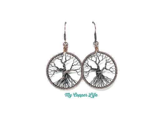 Tree of Life Earrings-Copper