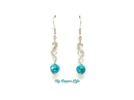 Turquoise Swirly Wrapped Earrings